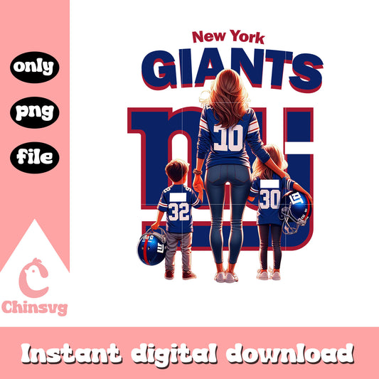 New York Giants logo mom and kids png, nfl superbowl png