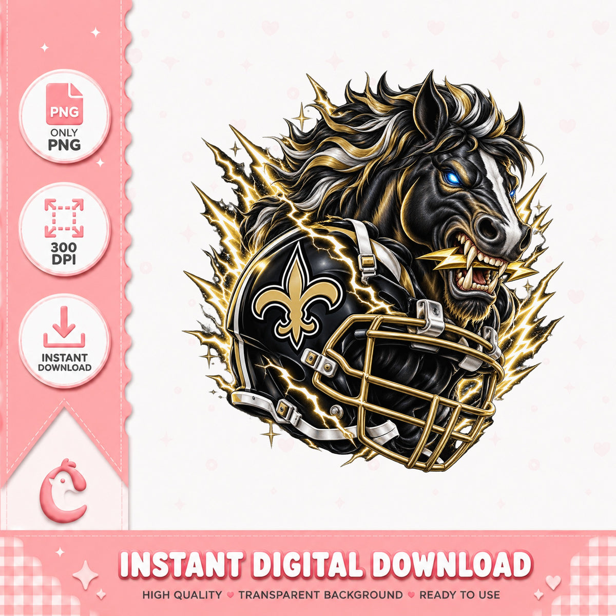 New Orleans Saints Horse PNG, Football Team Mascot, NFL PNG