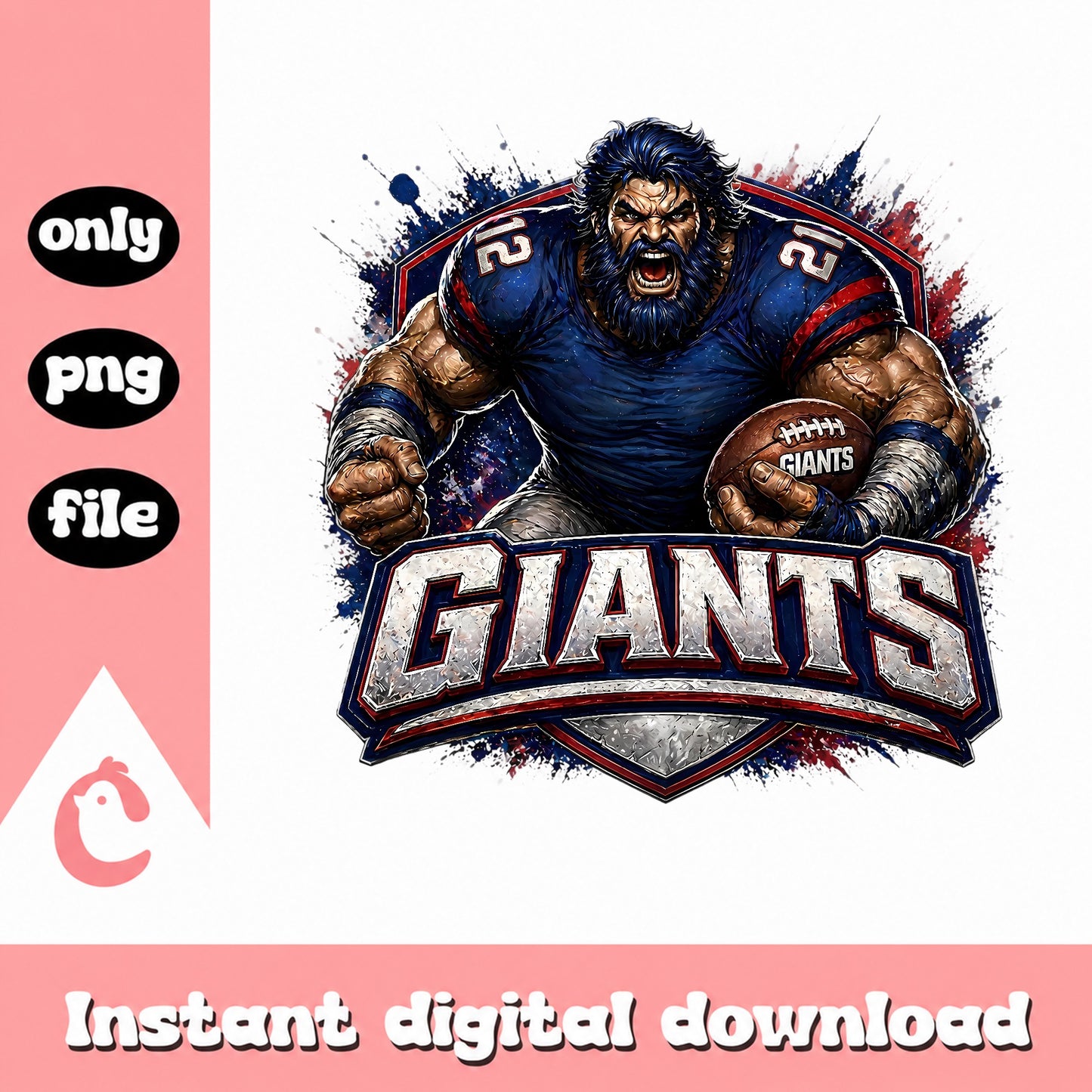 New York Giants Football Mascot PNG, Giants NFL PNG, Football PNG