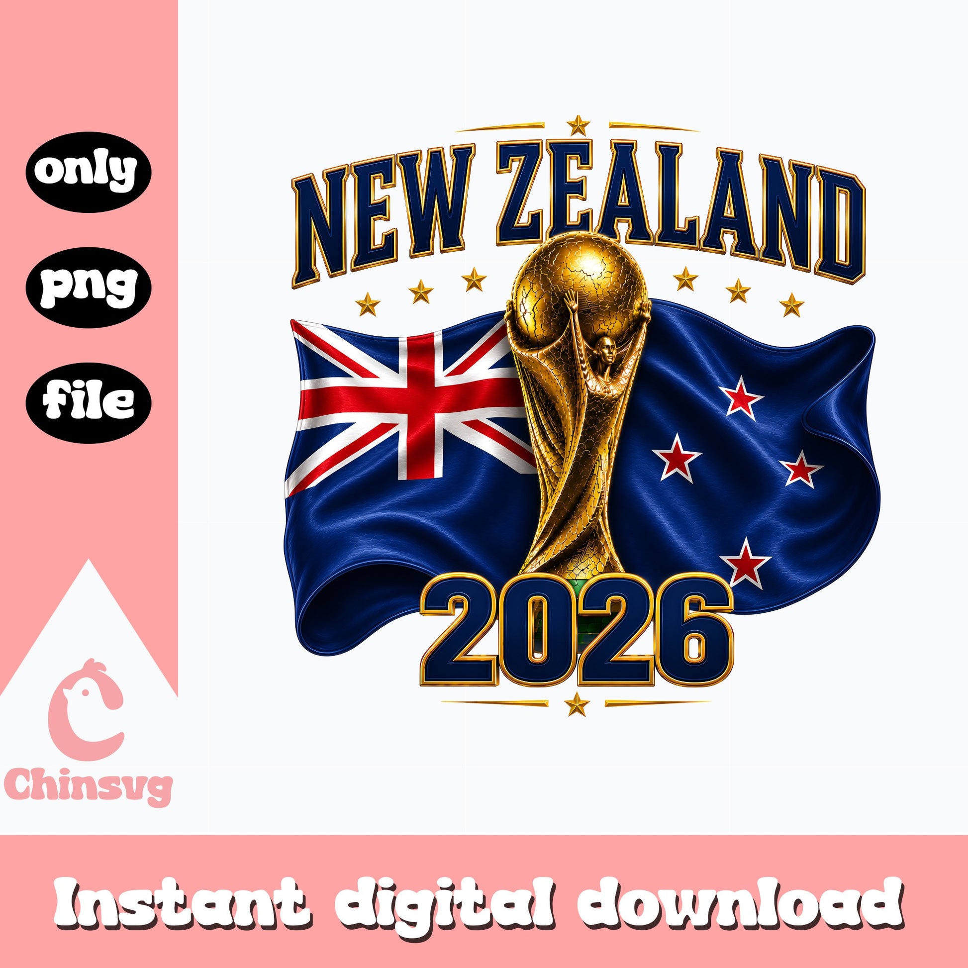 New Zealand 2026 World Cup PNG, Soccer Football Fan, New Zealand Flag PNG
