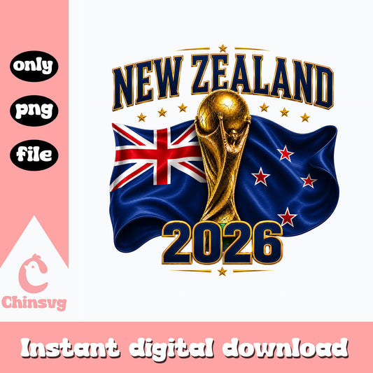 New Zealand 2026 World Cup PNG, Soccer Football Fan, New Zealand Flag PNG