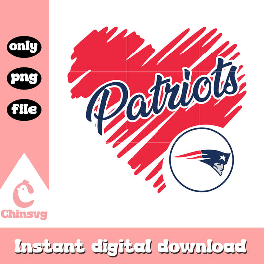New england patriots heart shaped football logo svg, new england patriots sticker svg