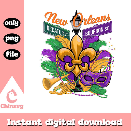 New orleans mardi gras road sign png, mardi gras new orleans png