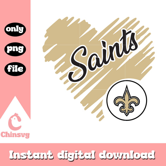 New orleans saints heart shaped football logo svg, new orleans saints sticker svg