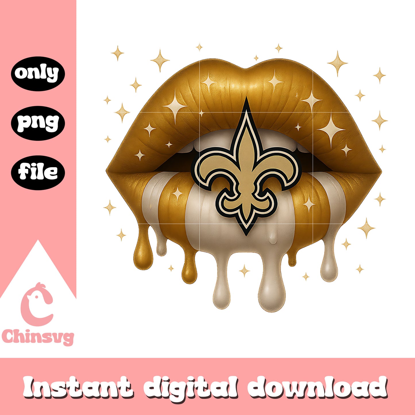 New orleans saints lips png, new orleans saints​ png, nfl football png