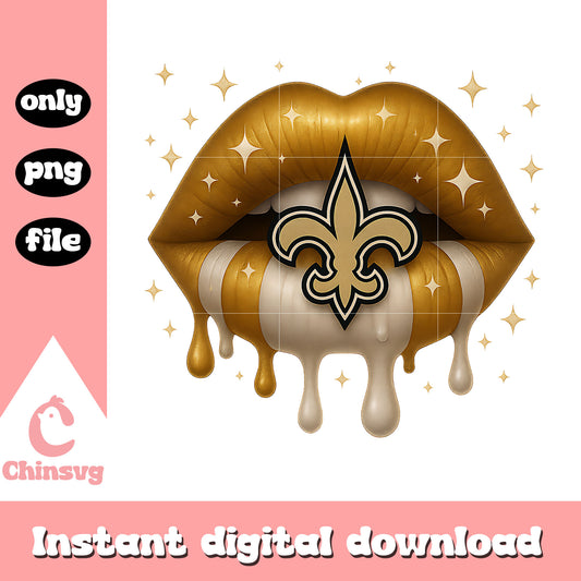 New orleans saints lips png, new orleans saints​ png, nfl football png