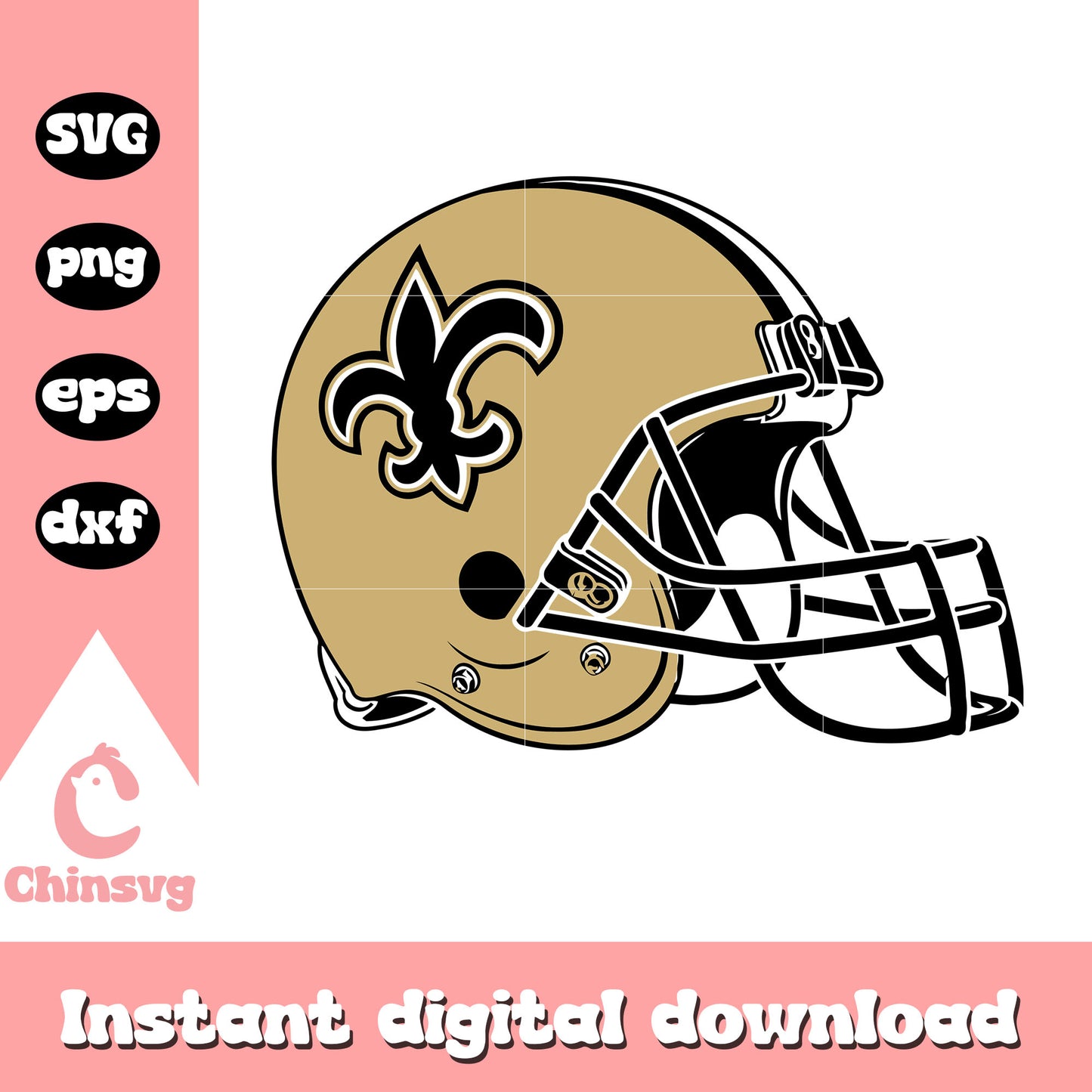 New orleans saints nfl helmet logo svg, new orleans saints helmet svg