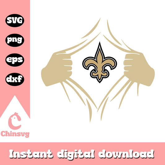 New orleans saints nfl logo in my heart svg, nfl new orleans saints​ svg