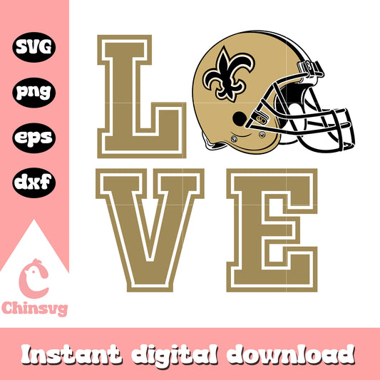 New orleans saints nfl love helmet svg, new orleans helmet​ logo svg