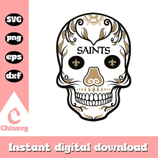 New orleans saints nfl skull clipart svg, new orleans saints football logo svg