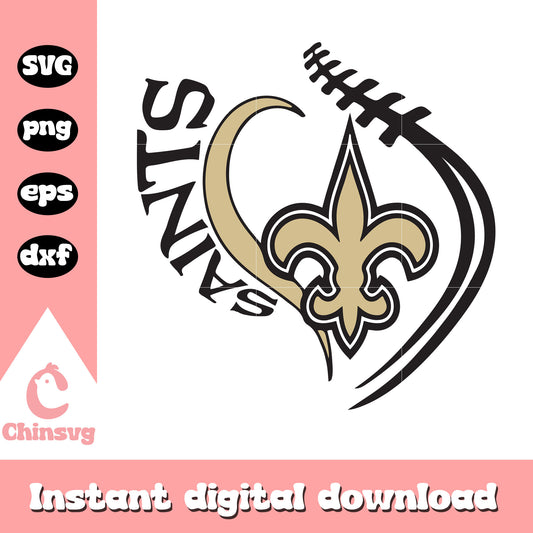 New orleans saints nfl sport logo design svg, football new orleans saints svg