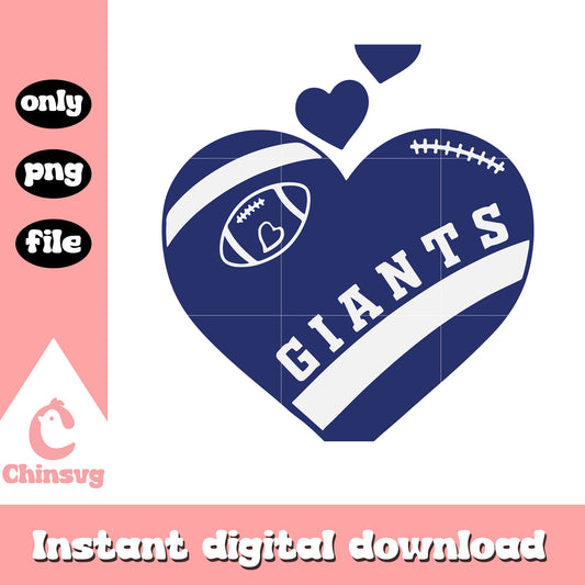 New york giants american football heart svg, new york's giants svg
