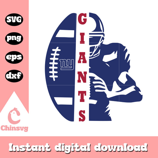 New york giants nfl ball player design svg, ny giants logo svg