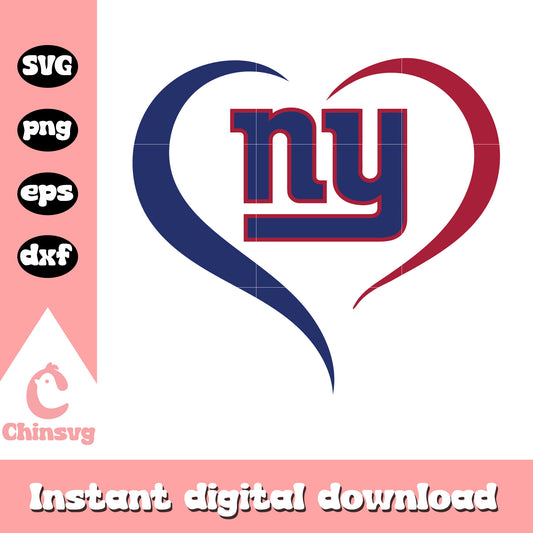 New york giants nfl heart logo design svg, ny giants old logo svg