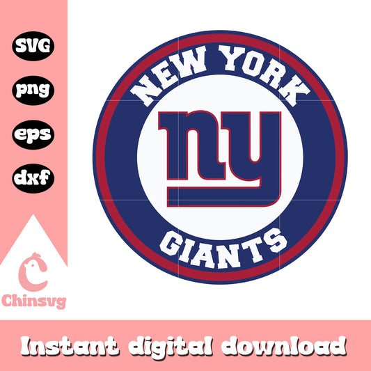 New york giants nfl round logo design svg, logo of ny giants svg