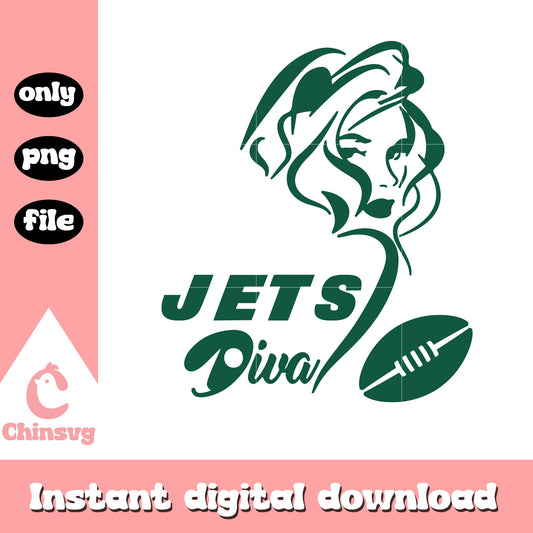 New york jets nfl diva girl design svg, new york jets nfl sport svg