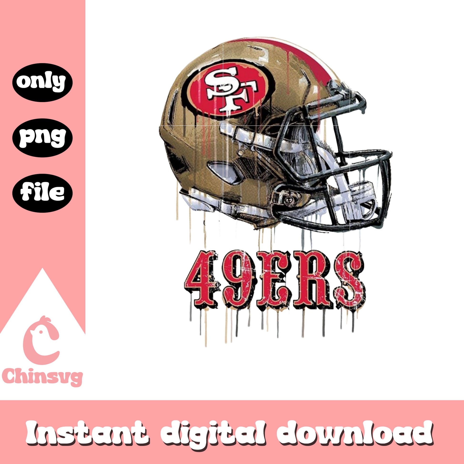 Nfl 49ers helmet design png, nfl San Francisco 49ers png