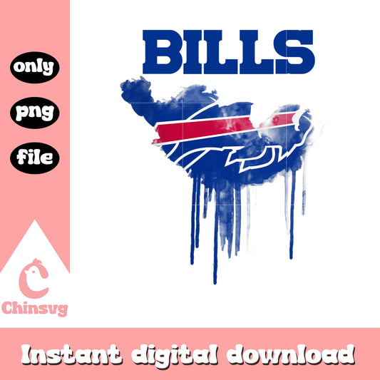 Nfl Bills logo dripping png, Buffalo Bills football png