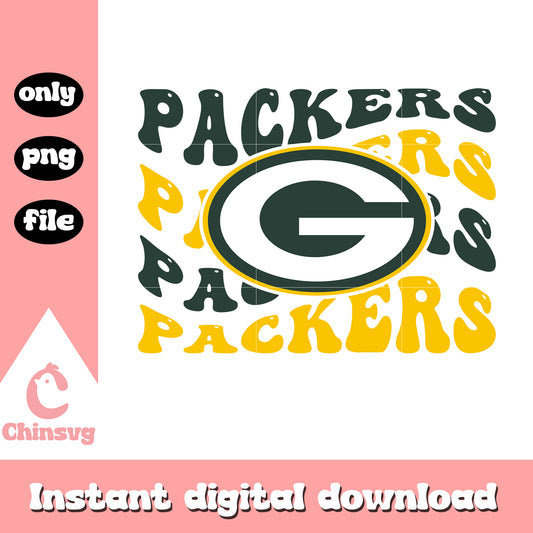 Nfl Packers wave text design png, nfl Green Bay Packers png