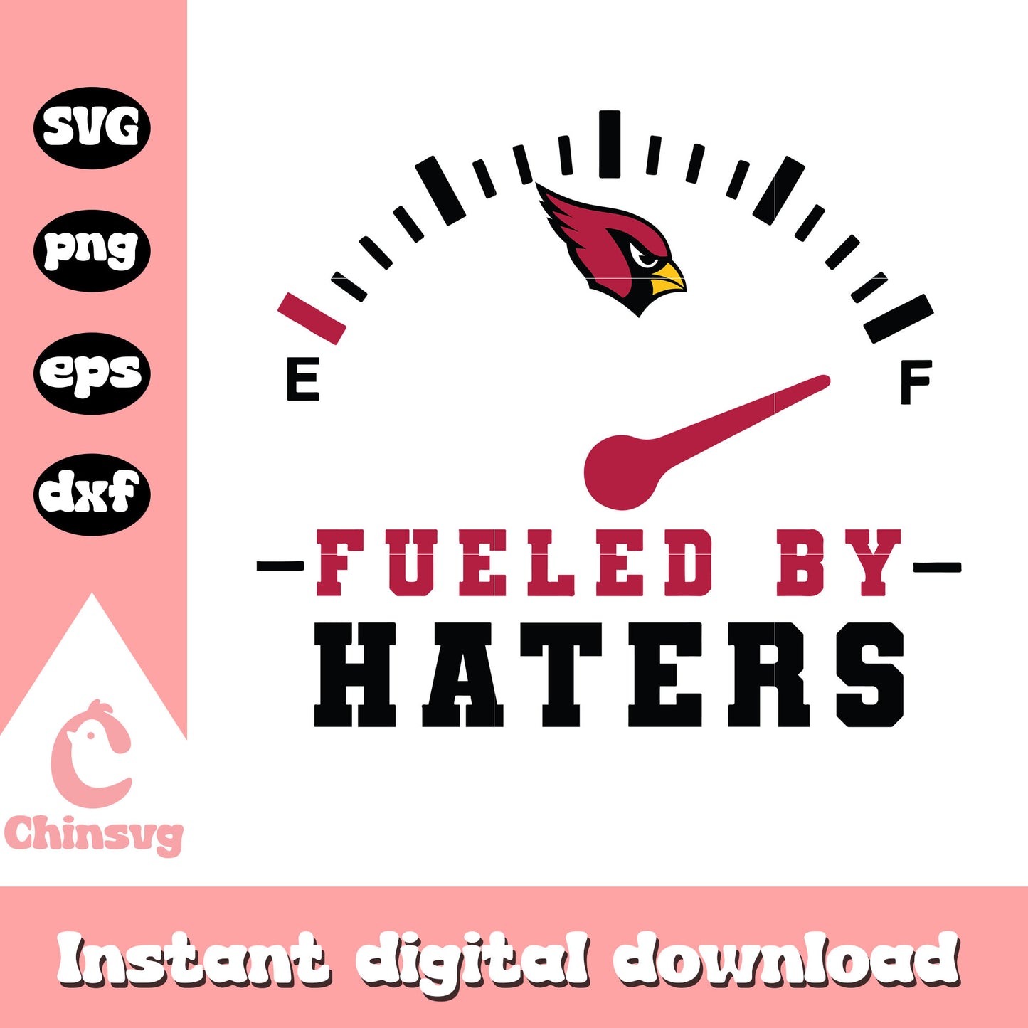 Nfl arizona cardinals team fueled by haters svg, cardinals news nfl svg