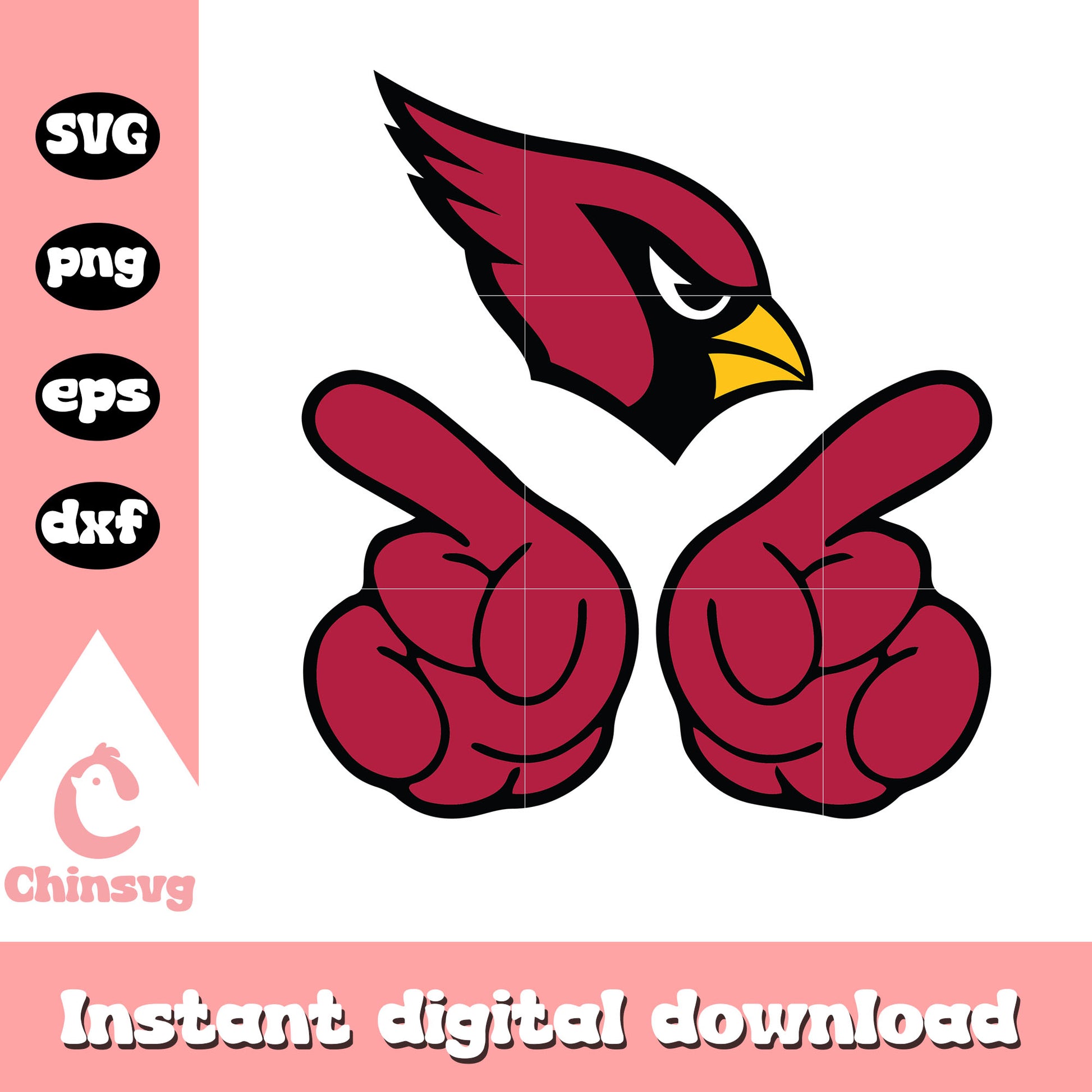 Nfl arizona cardinals team hand logo svg, arizona football team svg