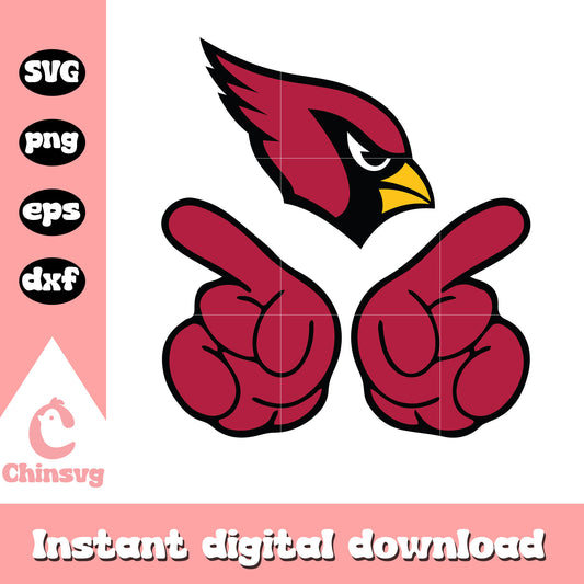 Nfl arizona cardinals team hand logo svg, arizona football team svg