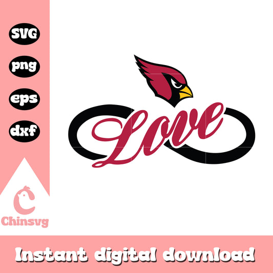 Nfl arizona cardinals team love logo svg, arizona cardinals decor svg