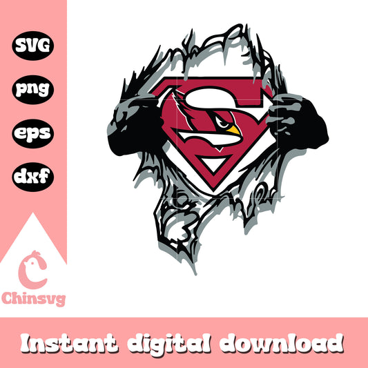 Nfl arizona cardinals team superman svg, cardinals logo nfl svg