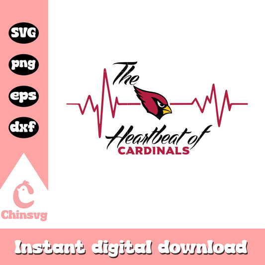 Nfl arizona cardinals team the heartbeat of cardinals svg, arizona cardinals svg