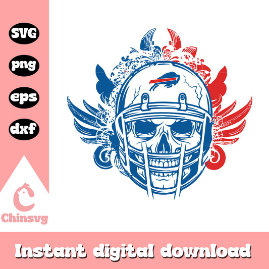 Nfl buffalo bills football skull helmet svg, buffalo bill logo svg
