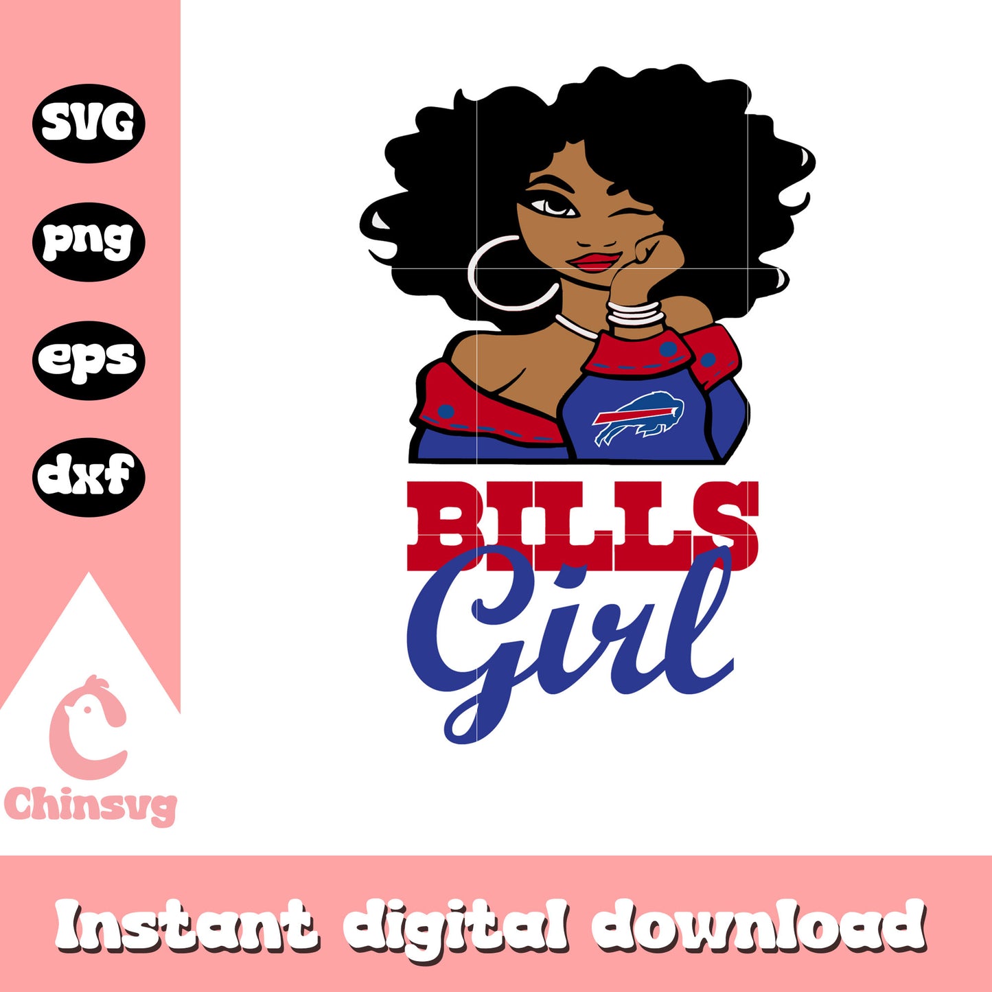 Nfl buffalo bills girl design svg, buffalo bills nfl team svg