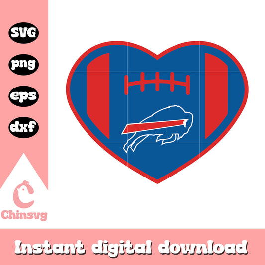 Nfl buffalo bills heart ball logo svg, buffalo bills nfl svg