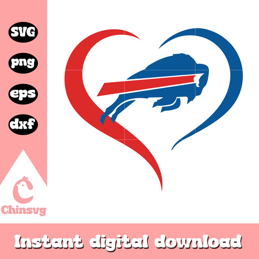 Nfl buffalo bills heart shape logo svg, buffalo bills pictures logo svg 