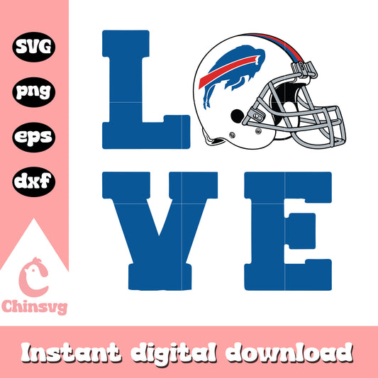 Nfl buffalo bills love design svg, buffalo bills nfl team svg