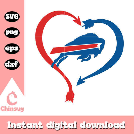 Nfl buffalo bills team heart bow logo svg, logo buffalo bills svg
