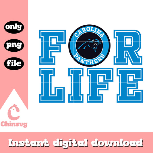 Nfl carolina panthers for life font design svg, carolina panthers tee svg