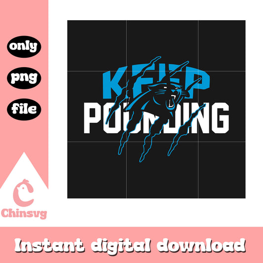 Nfl carolina panthers keep pounding font design svg, carolina panthers sign svg