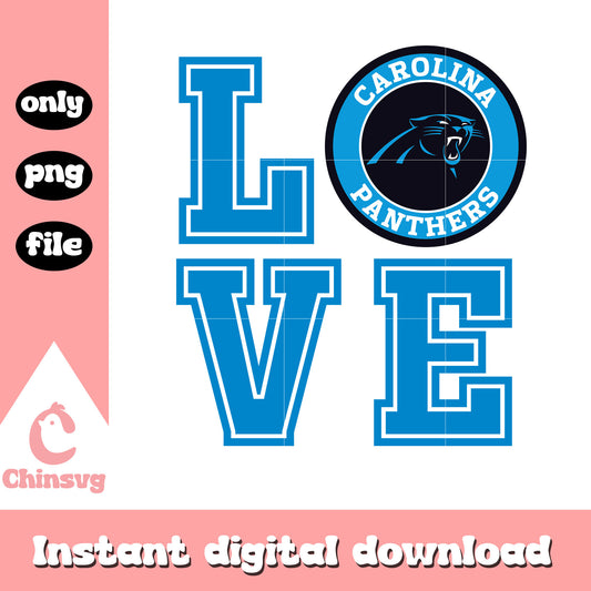Nfl carolina panthers love font design svg, carolina panthers graphic tee svg