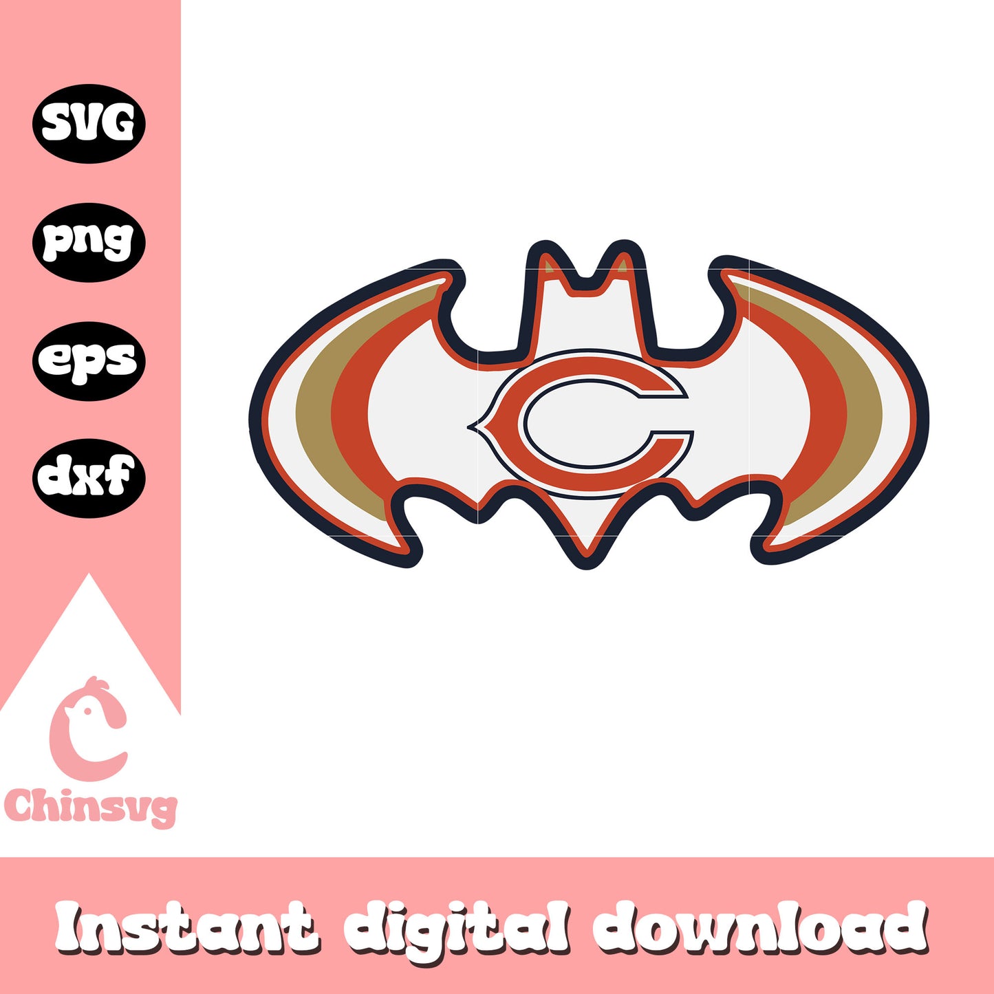 Nfl chicago bears bat design svg, images chicago bears logo​ svg