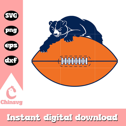 Nfl chicago bears bear and ball svg, chicago bears football images ​svg