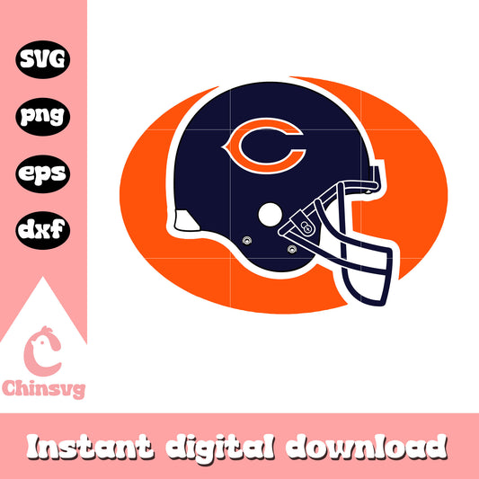 Nfl chicago bears c helmet design svg, chicago bears logo helmet svg