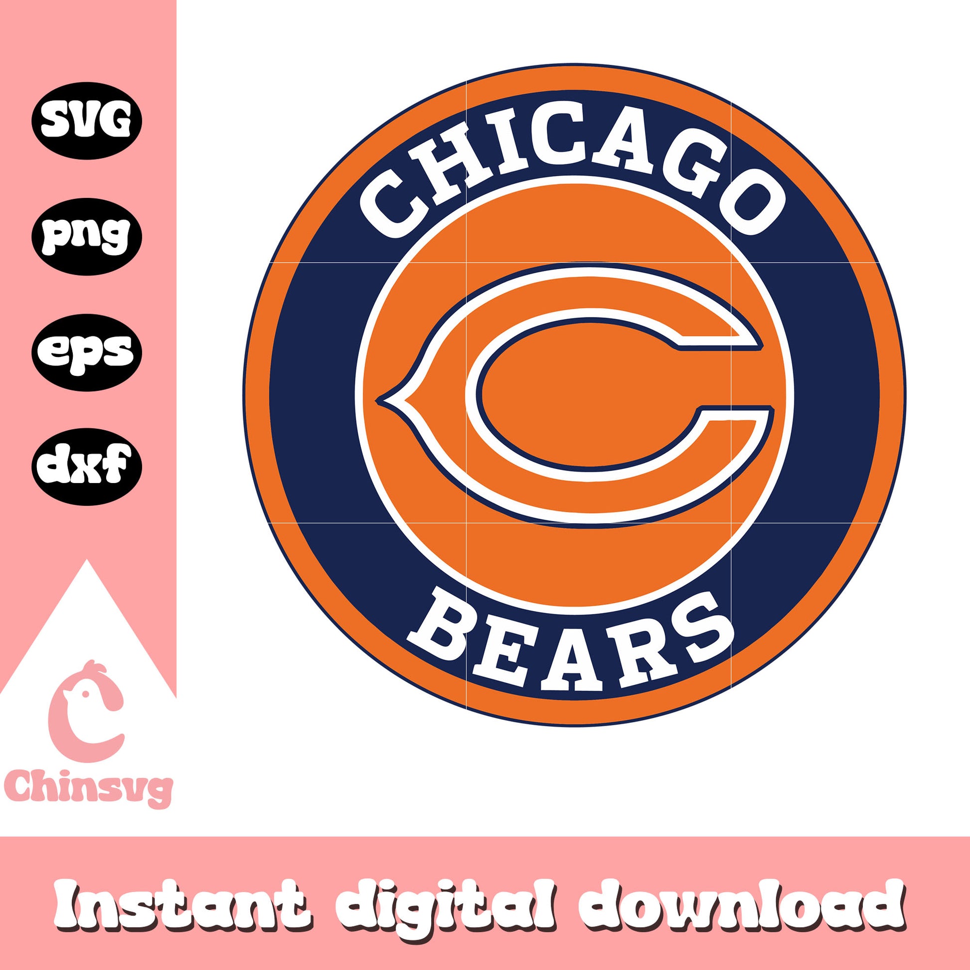 Nfl chicago bears c logo clipart svg, nfl chicago bears svg