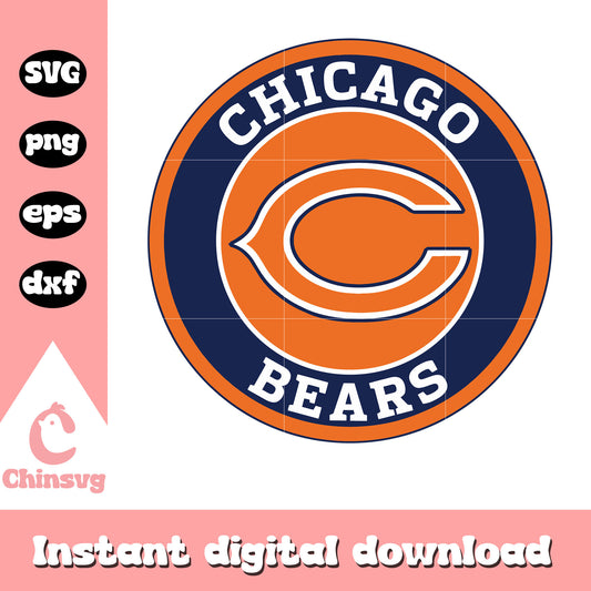Nfl chicago bears c logo clipart svg, nfl chicago bears svg