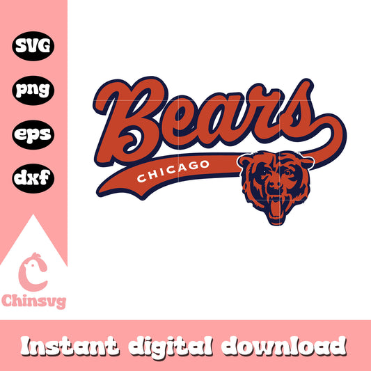 Nfl chicago bears design svg, chicago bears nfl football svg