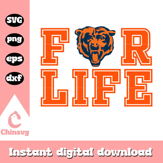 Nfl chicago bears for life svg, chicago bears colors and logo svg