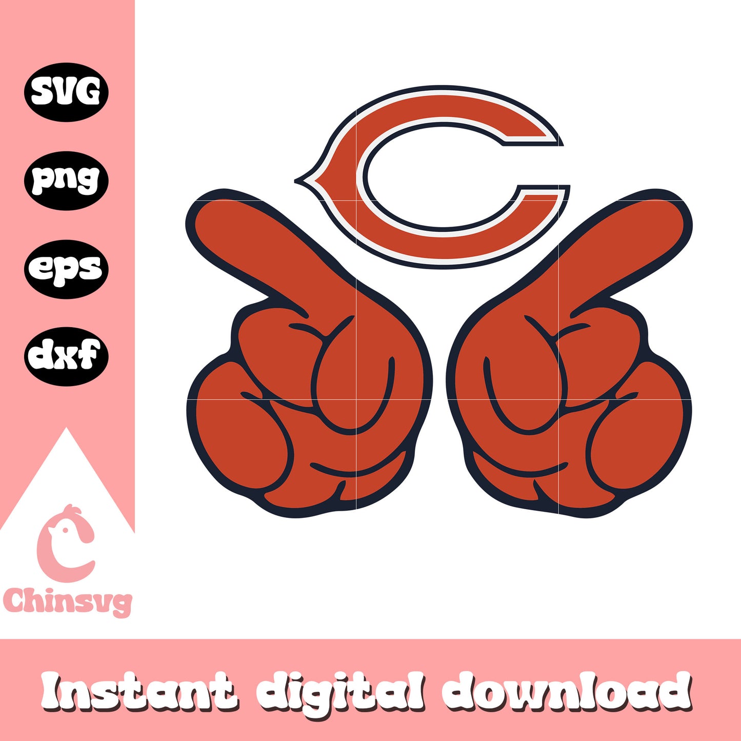 Nfl chicago bears hands design svg, chicago bears logo pictures svg