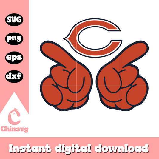 Nfl chicago bears hands design svg, chicago bears logo pictures svg