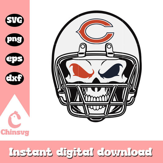 Nfl chicago bears helmet skull clipart svg, chicago bears helmet logo svg