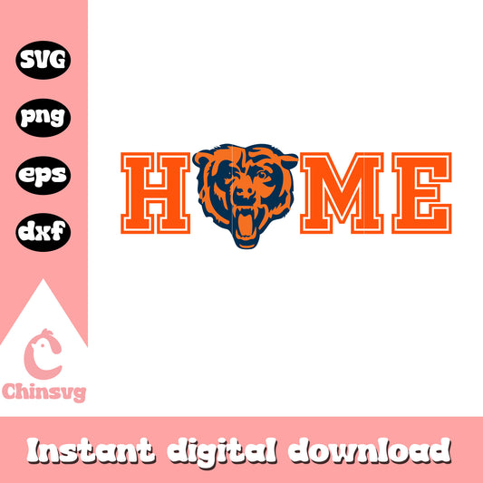 Nfl chicago bears home svg, chicago bears logo bear svg