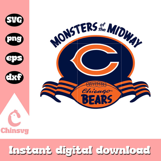 Nfl chicago bears monster of midway logo svg, chicago bears football team logo svg